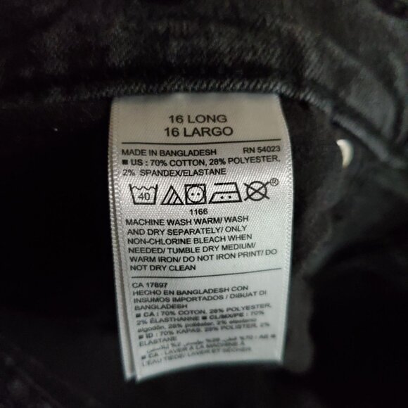 Old Navy Jeans Women’s Size 16 Long Black Curvy Skinny Stretch Denim 5-Pocket - Picture 4 of 12